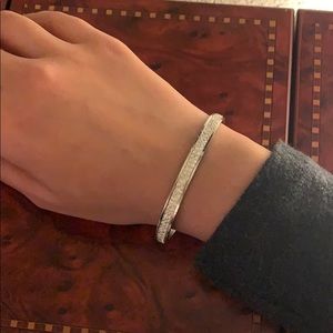 Small silver bracelets with Swarovski diamonds